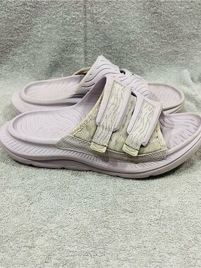 Hoka One Ora Luxe Lavender Purple Sandals Recovery Slides Size 8